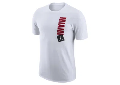Pre-owned Jordan Nba Miami Heat Essential Statement Edition T-shirt In White