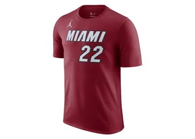 Pre-owned Jordan Nba Miami Heat Jimmy Butler Statement Edition T-shirt In Dark Red/white In Multi