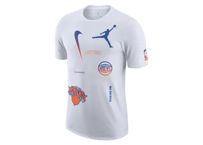 Pre-owned Jordan Nba New York Knicks Courtside Statement Edition T-shirt In White