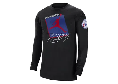 Pre-owned Jordan Nba Philadelphia 76ers Courtside Statement Edition Max 90 T-shirt In Black