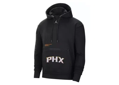 Pre-owned Jordan Nba Phoenix Suns Courtside Statement Edition Fleece Loose Fit Hoodie In Black