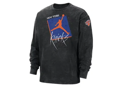 Pre-owned Jordan Nba Phoenix Suns Courtside Statement Longsleeve T-shirt In Black