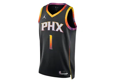 Pre-owned Jordan Nba Phoenix Suns Devin Booker Statement Edition Drifit Swingman Jersey In Black
