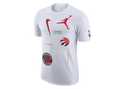 Pre-owned Jordan Nba Toronto Raptors Courtside Statement Edition T-shirt In White/red In Multi