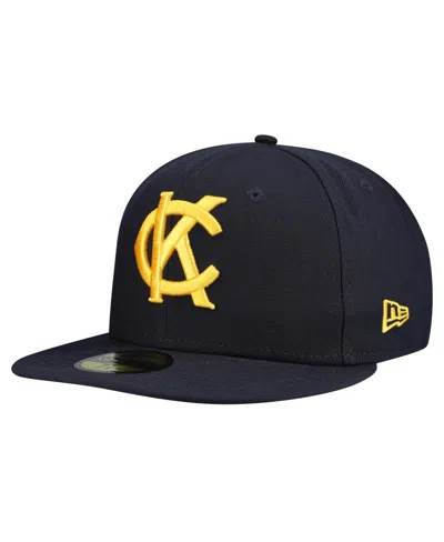 Jordan New Era Men's Navy Kansas City Monarchs Mlb Nwe 2025 Turn Back The Clock 59fifty In Orange