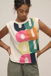 Jordan Nickson X Anthropologie Oui Oui Oui Graphic Tee In White