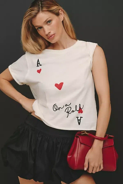 Jordan Nickson X Maeve Ace Card Top In White