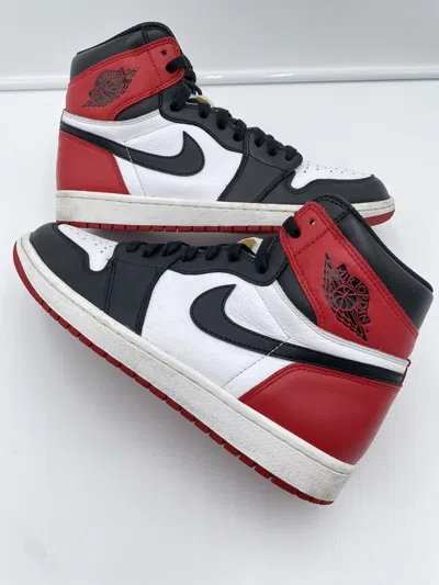 Pre-owned Jordan Nike 10 Jordan 1 Retro High Og Black Toe (2016) 555088-125 Shoes In Black/red