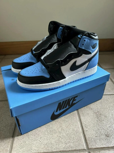 Pre-owned Jordan Nike Air Jordan 1 High Gs Unc Toe Shoes In Blue