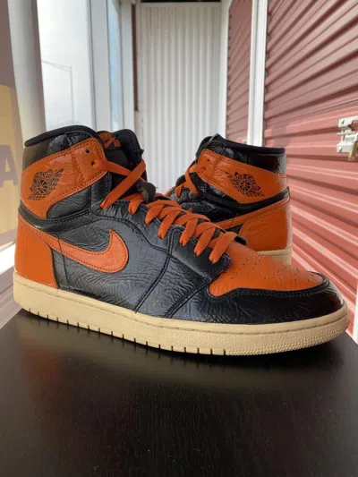 Pre-owned Jordan Nike Air Jordan 1 High Shattered Backboard 3.0 555088028 Size 12 Shoes In Orange