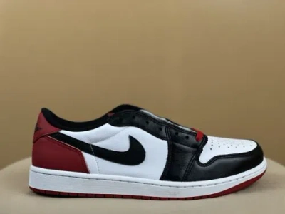 Pre-owned Jordan Nike Air  1 Low Black Toe White Red Cz0790-001 Men's 9.5, 10.5, 12, 13
