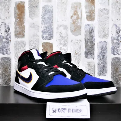 Pre-owned Jordan Nike Air  1 Mid Lakers Top 3 Black/field Purple 852542-005 Men's Sz 10 In Multicolor