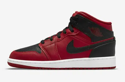 Pre-owned Jordan Nike Air  1 Mid Reverse Bred, Multi Size, Red/black, 554724-660
