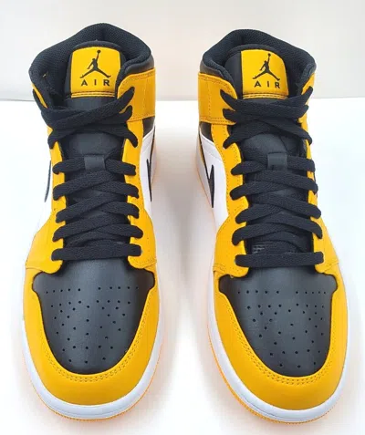 Pre-owned Jordan Nike Air  1 Mid Taxi Black Yellow 554724-701 Men's