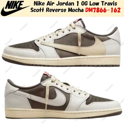 Pre-owned Jordan Nike Air  1 Og Low Travis Scott Reverse Mocha Dm7866-162 Us Men's 4-14 In Brown