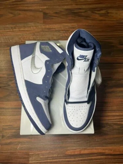 Pre-owned Jordan Nike Air  1 Retro High Co.jp Midnight Navy Size 8.5 White/metallic Silver