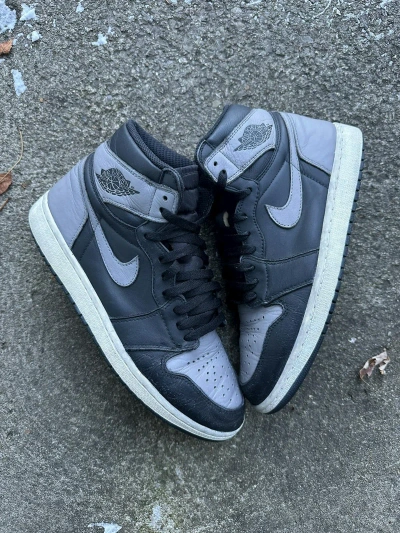 Pre-owned Jordan Nike Air Jordan 1 Retro High Og 2018 Shadow Size 10 Shoes In Black