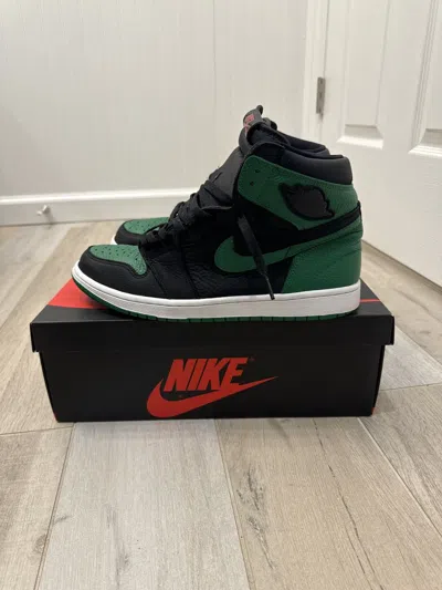 Pre-owned Jordan Nike Air Jordan 1 Retro High Og ‘pine Green' Shoes In Green/black