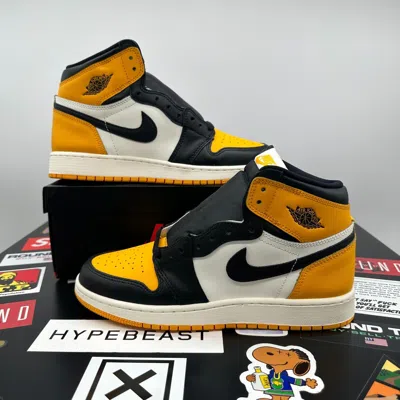 Pre-owned Jordan Nike Air  1 Retro High Og Taxi Yellow Toe Size 7y In Box | 555088-711