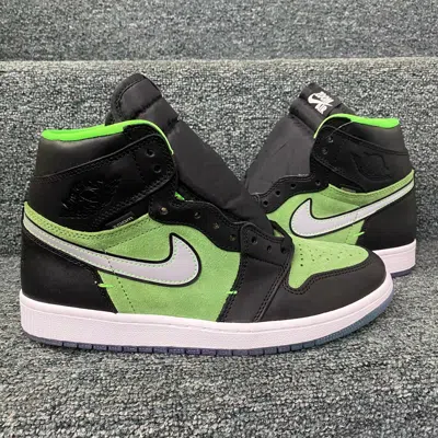 Pre-owned Jordan Nike Air  1 Retro High Zoom Black 2020 Zen Green Size 9.5