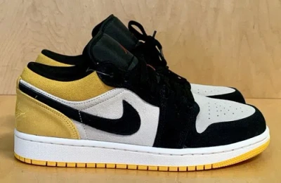 Pre-owned Jordan Nike Air  1 Retro I Low Sail University Gold Blk 553558 127 Trusted Seller