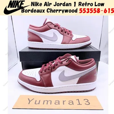 Pre-owned Jordan Nike Air  1 Retro Low Bordeaux Cherrywood Red 553558-615 Us 4-14 Brand