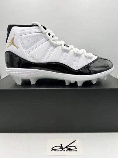 Pre-owned Jordan Nike Air  11 Gratitude Mid Td Football Cleats Men Size 12 In White