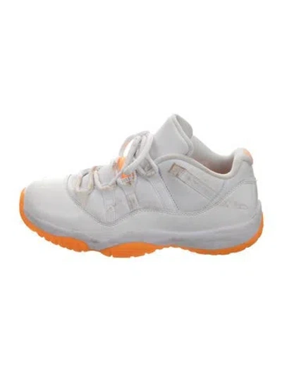 Pre-owned Jordan Nike Air  11 Retro Low 'bright Citrus' Athletic Sneakers In White