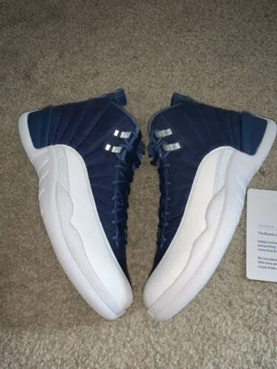 Pre-owned Jordan Nike Air  12 Stone Blue / Indigo 130690-404 Size 8 Obsidian