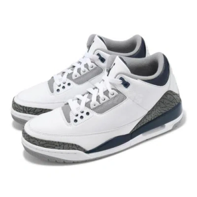 Pre-owned Jordan Nike Air  3 Retro Aj3 Midnight Navy Men Casual Shoes Sneakers Ct8532-140 In White