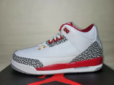 Pre-owned Jordan Nike Air  3 Retro Cardinal Red 398614-126 Size 7 Gs Womens Size 8.5 Nwb