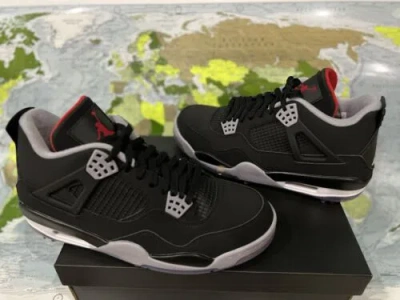 Pre-owned Jordan Nike Air  4 Golf “bred” (cu9981-002) Size 10.5 Men's In Black
