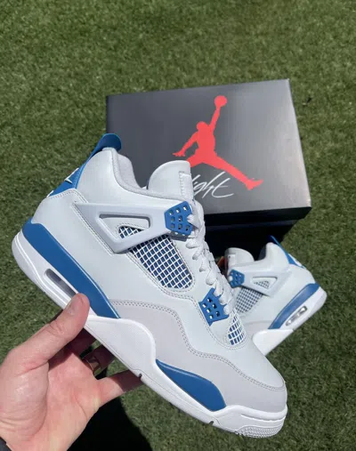 Pre-owned Jordan Nike Air Jordan 4 Military Blue Air Retro (2024) White Blue Shoes