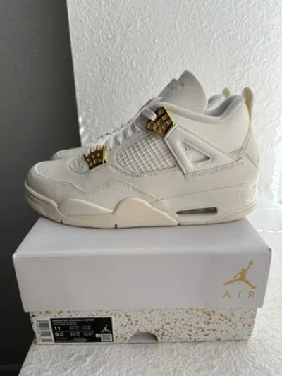 Pre-owned Jordan Nike Air  4 Retro Metallic Gold W Women's Size 11w/9.5m Aq9129-170 Ds In White