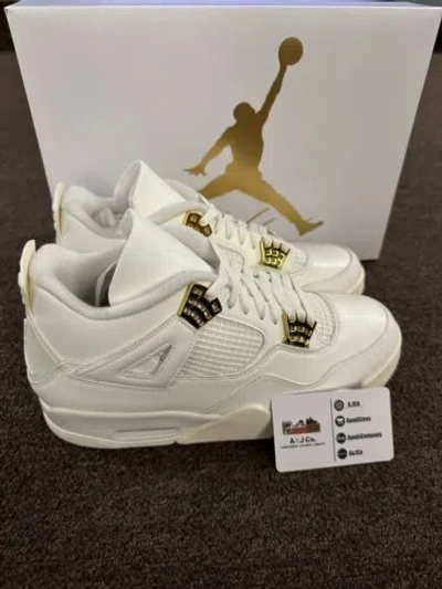 Pre-owned Jordan Nike Air  4 Retro Metallic Gold Women's Size 10.5w/ Men's 9 / Aq9129-170