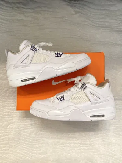 Pre-owned Jordan Nike Air Jordan 4 Retro “pure Money” Shoes In White