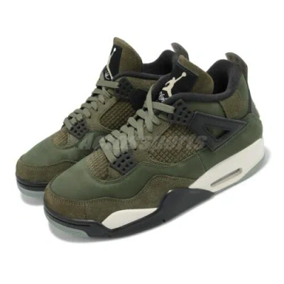 Pre-owned Jordan Nike Air  4 Retro Se Craft Aj4 Olive Men Casual Shoes Sneakers Fb9927-200 In Green