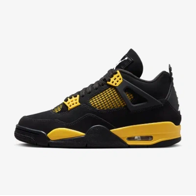 Pre-owned Jordan Nike Air  4 Retro Thunder Shoes Sneakers 'black/tour Yellow' (dh6927-017)