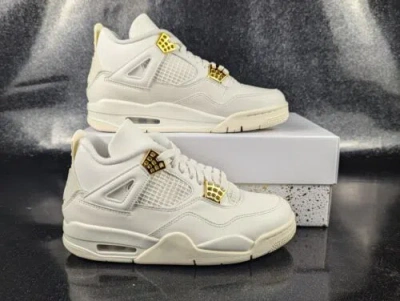 Pre-owned Jordan Nike Air  4 White And Metallic Gold Aq9129-170 Women's Sizes
