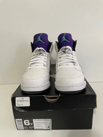 Pre-owned Jordan Nike Air Jordan 5 Gs ‘grape' 2013 Size 6 Shoes In White