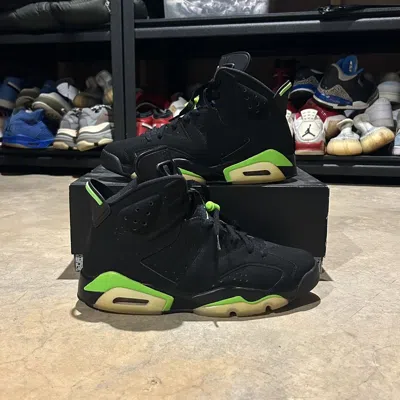 Pre-owned Jordan Nike Air Jordan 6 Retro Electric Green 2021 Us 9 Shoes In Black