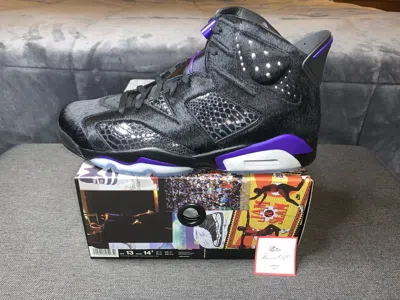 Pre-owned Jordan Nike Air Jordan 6 Retro Sp Social Status Men's 13 Ar2257-005 Shoes In Black/dark Concord