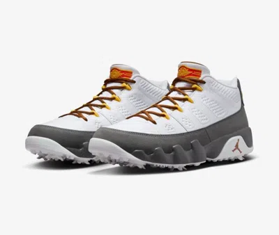 Pre-owned Jordan Nike Air  9 Low Golf “us Open” | Men Sizes 8 - 15 | Fn6931-100 In White/cool Grey-anthracite-university Gold