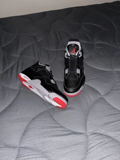 Pre-owned Jordan Nike Air Jordan Bred 4 Reimagined Size 12 Shoes In Black