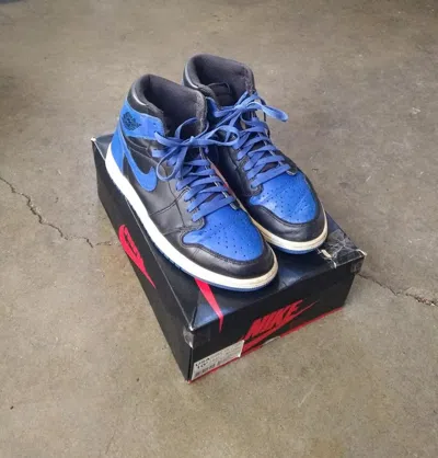 Pre-owned Jordan Nike Air Jordan Retro 1 High Og Royals Size 10.5 555088-007 Shoes In Blue/black