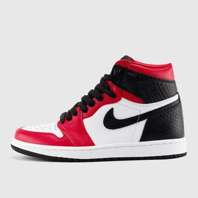 Pre-owned Jordan Nike Air  Retro 1 High Og Satin Snake Skin Chicago Red Cd0461-601 Womens W