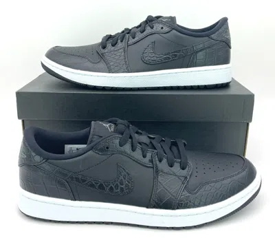 Pre-owned Jordan Nike Air  Retro 1 Low Golf Snake Skin Black Mens Size 11 Brand In Hand