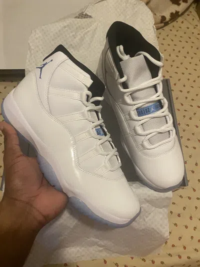 Pre-owned Jordan Nike Air Jordan Retro 11 Legend Blue Shoes In White