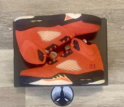 Pre-owned Jordan Nike Air  Retro 5 'dunk On Mars' Sunrise Dd9336-800 Women's 7.5, Men's 6 In Red