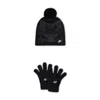 Jordan Nike Big Kids' Fairisle Peak Beanie 2-piece Set In Black